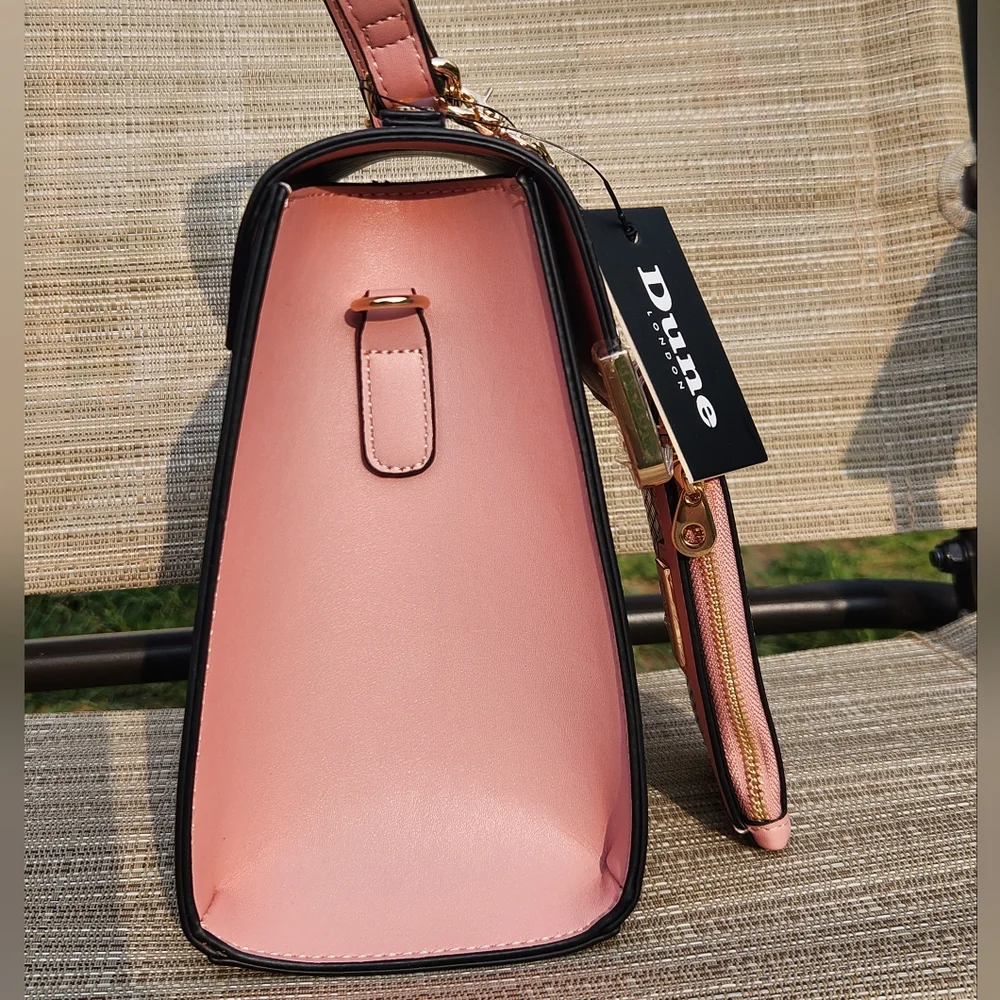 NWT Dune London Pink Snake Print Handbag Adjustable Crossbody